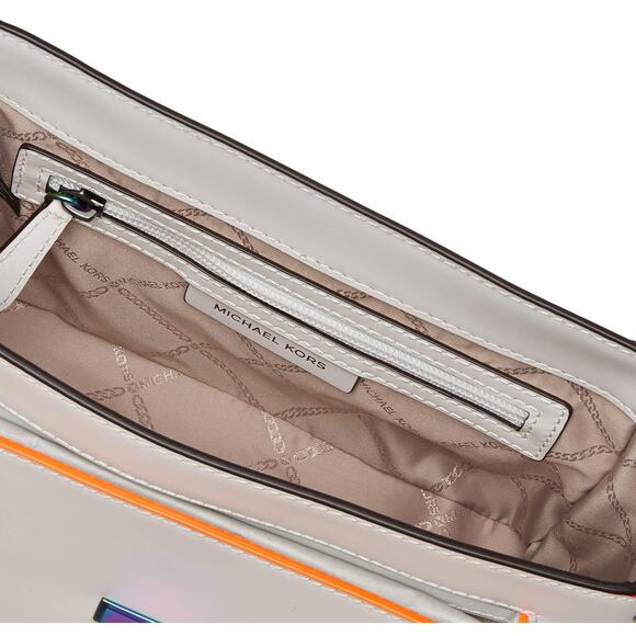 NWT MICHAEL Michael Kors Manhattan Medium Top-Handle School Satchel Optic White - Picture 5 of 6